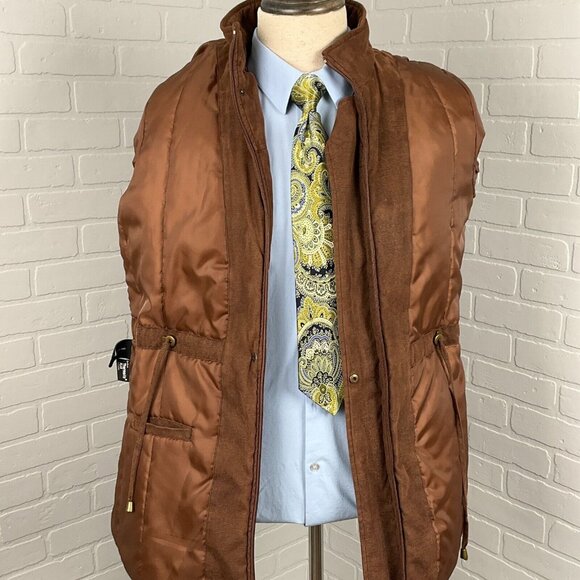 Bromley Coat Men Medium Brown Thermolite Plus‎ Insulated Zip Casual Work VTG - Picture 7 of 16